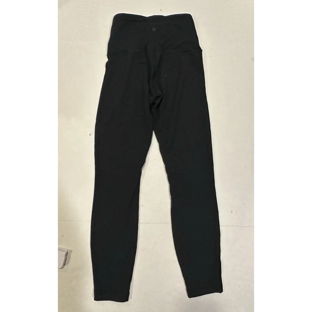Lululemon High Rise Leggings Sweatpants Athletic Leisure Yoga Black Size 4